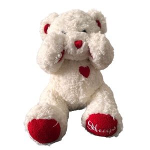 Build A Bear Valentines Red Hearts Hugs Kisses Magnetic Hands & Cheeks 12" Plush